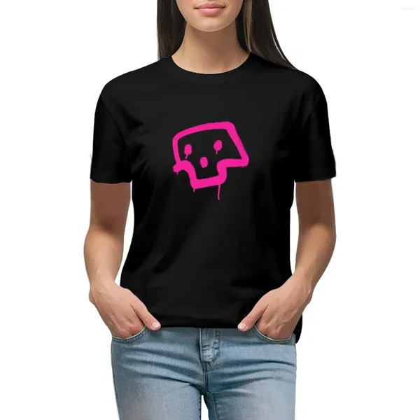 Polos da donna Skull dipinto a spruzzo - topitto rosa Tops di abiti femminili magliette per donne