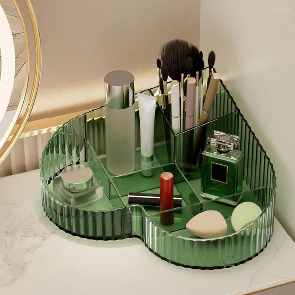 Depolama Kutuları Aşk Kalp Makyaj Kutusu Plastik Kozmetik Fırçalar için Çok Bölgelerle Rujlar Banyo