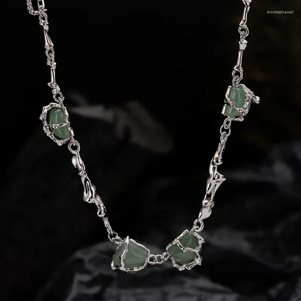 Pendenti mlkenly cinese collana di bambù femminile s925 sterling argento nazionale di temperamento fresco trascina jade