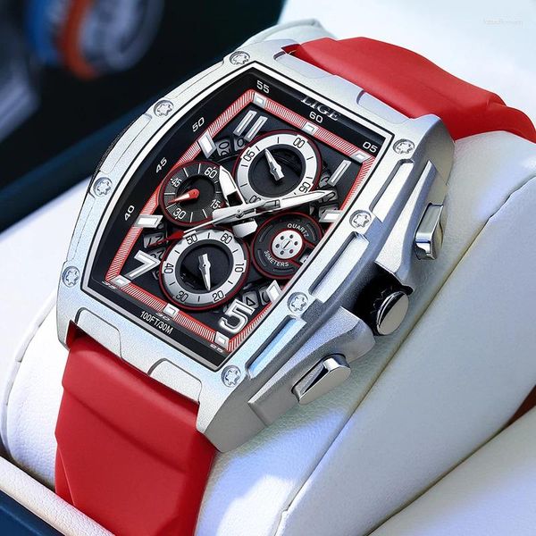 Armbanduhren Lige Mode Silicone Watch für Männer Top Military Quartz Business Sport Waterfache Uhren Montre Homme