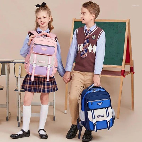 Backpack Grundschule Kinder Kinder süße Mode England Student Schoolbag Großkapazität Wirbelsäulenschutz Kinder Buchbeutel