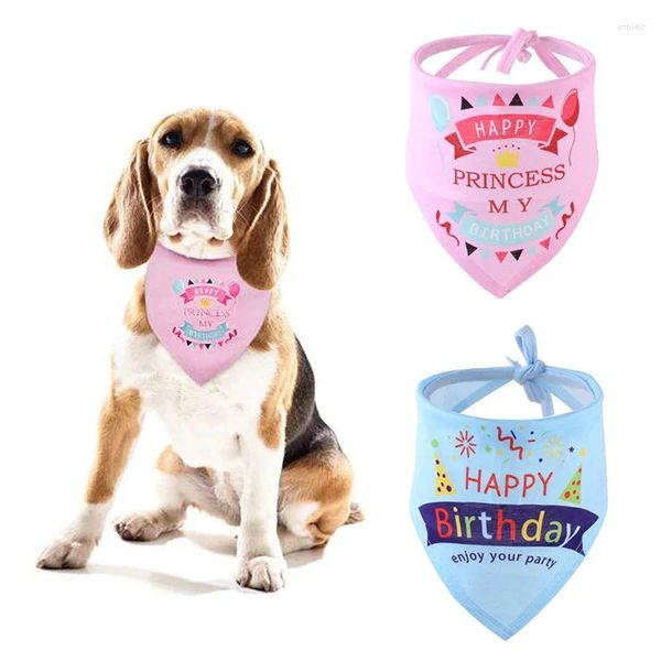 Dog Apparel Birthday Pet Saliva Toalha comemorativa Triângulo Lenço no colar do pescoço para acessórios para gatos