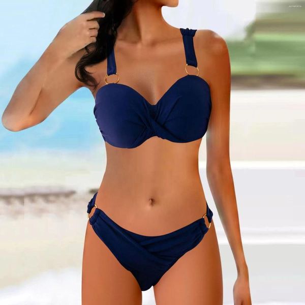 Costumi da bagno da bagno femminile per grandi costumi da bagno blu blu navy blu split blust