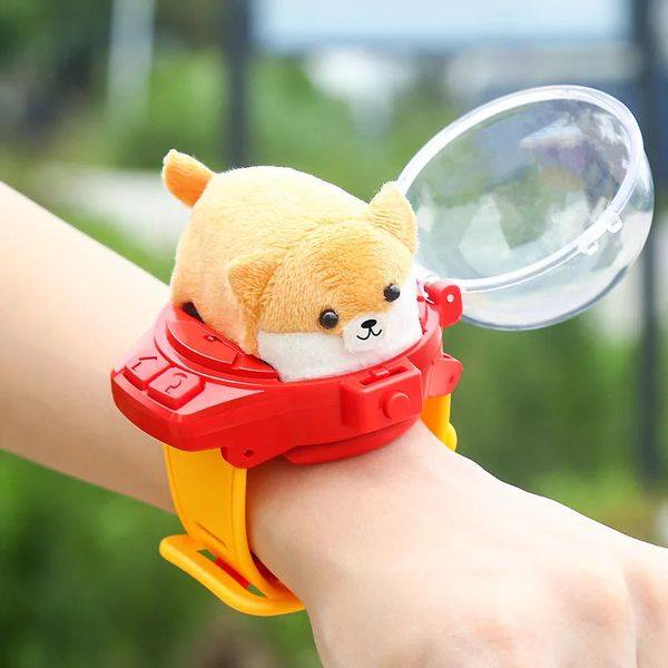 Детские мини -rc автомобильные часы игрушки с светодиодными огнями 2.4g Смотреть кроличья собака крабовая гонка RC Car Girls Boy