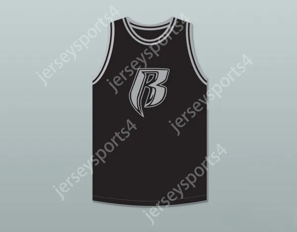 Custom Nay Mens Youth/Kids DMX 84 Ryders Rough Black Basketball Jersey 1 S-6xl cuciti in alto