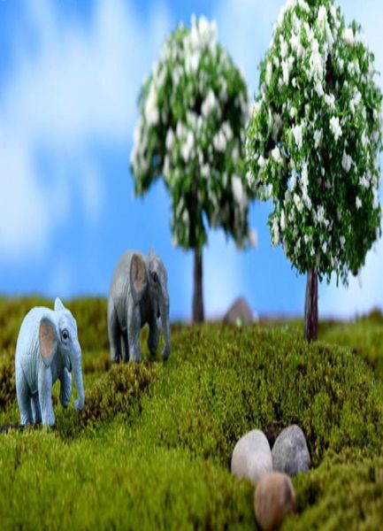 Artificiale 2 PC Elefante Fairy Garden Miniatures Gnomi Mus Moss Terrari Figurine di artigianato in resina per casa decorazioni da giardino 4923551