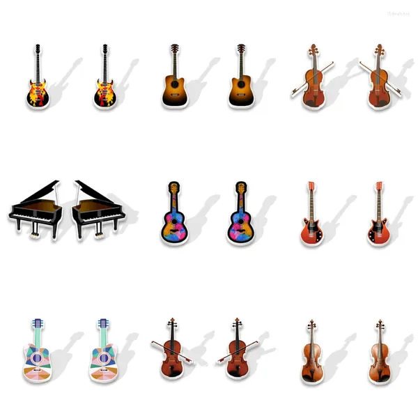 Brincos de garanhão resina acrílica Epóxi Musical Instrument Charms para