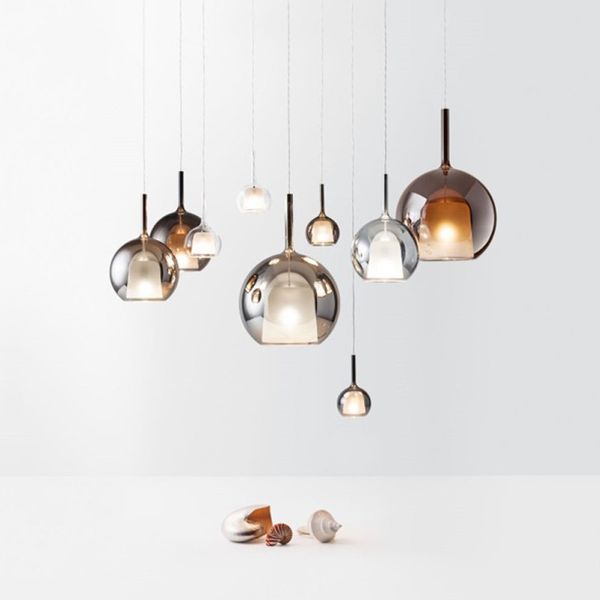 Personalità nordica lampadario vetro designer minimalista ristorante lampada a sospensione singola combinazione multipla