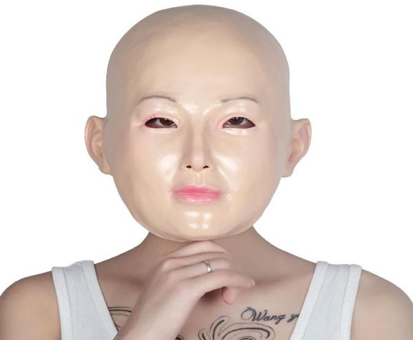 Novo máscara feminina máscara de silicone machina máscara de pele humana realista máscara de halloween baile misfarda bela gênero revelador women girl5003677