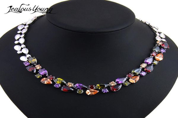 Luxury Mona Lisa Multicolor Cubic Zirconia Collana in pietra Ciondolo per le donne Collana Gioielli Regali di Natale AN0281354517