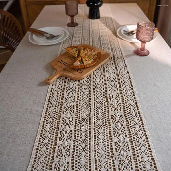 Tischtuch Amerikaner Beige Tischdecke Hollow Häkel Patchwork Placemat Dekoration Home Cover Party Kaffee Restaurant W8T7