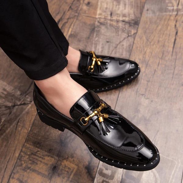 Lässige Schuhe handgefertigte Mokassins Männer Slipper auf Mode Leder Party Quasten Oxford Boot Gentleman Sapatos II