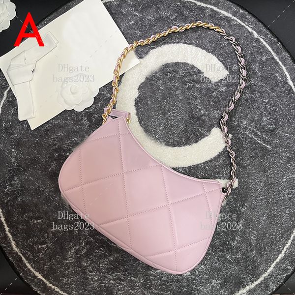 Borsa di design Hobo Borsa a tracolla a agnello 1: 1 Specchio ascelle per ascelle reticolo di diamante a specchio 23,5 cm Banchetto Lady Banquet con scatola LC430