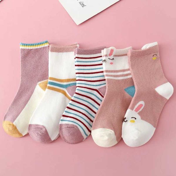 Çocuk Çorap Çocuk Çorapları Saf Pamuk İlkbahar ve Sonbahar Kızlar Sevimli Orta Tüp Çoraplar Bebek Sonbahar ve Kış Nefes Alabilir Çoraplar 0-6 Yaş Y240504