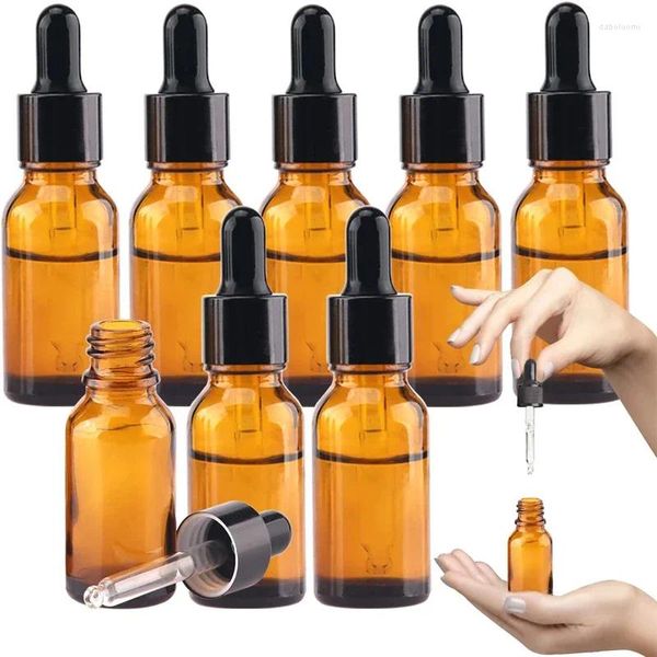 Depolama Şişeleri 10 PCS 5ml-100ml Boş Cam Damlalı Sıvı için Kozmetik Konteyner ile Tentür Şişesi Uçucu Yağlar