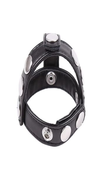 BDSM Bondage Sex Cock anéis de couro Rings Penis Man Anel Ring Ball Great Scrotum Belt Fetish Erotic Sex Toys para MEN6758561