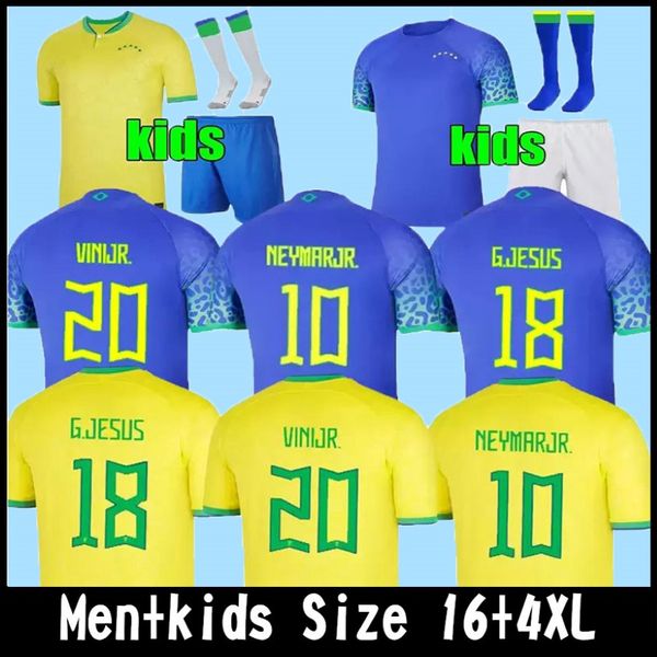 22 23 Jersey de futebol Brasil L Paqueta Neymar Vini Jr 2022 2023 P Coutinho Camisa de futebol Richarlison G Jesus T Silva Bruno G Pele Casemiro Homens Momen