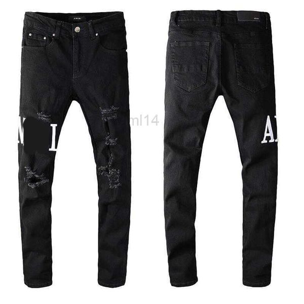 Jeans de jeans masculinos jeans jeans jeans jeans jeans mass skinny jeans designer de luxo jeans calça angustiada motociclista raspado azul jean slim slim fit motocicleta#129xbk1