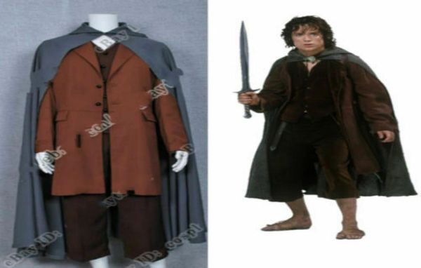 Signore degli anelli Cosplay Frodo Baggins Abbigliamento Giacca da mantello Full Set3990222