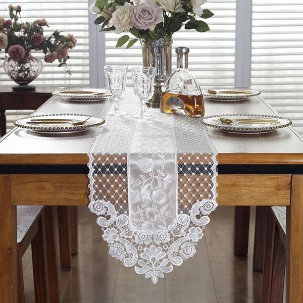 Tala de mesa Easy Wash Lace Runner para EL e Decoração de Casamento Tonela de Poliéster Elegante