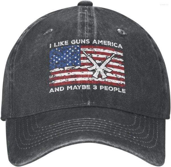 Caps de bola Funny Hat I Like Guns America e talvez 3 pessoas para homens Baseball Cap gráfico