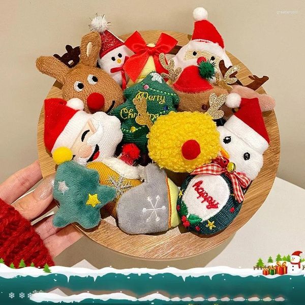 Broches Broche de Broche Broche Papai Noel Tree Wrinalh Wreath Elk Pins de jóias de moda para meninas crianças Feliz Natal Decoração Presentes
