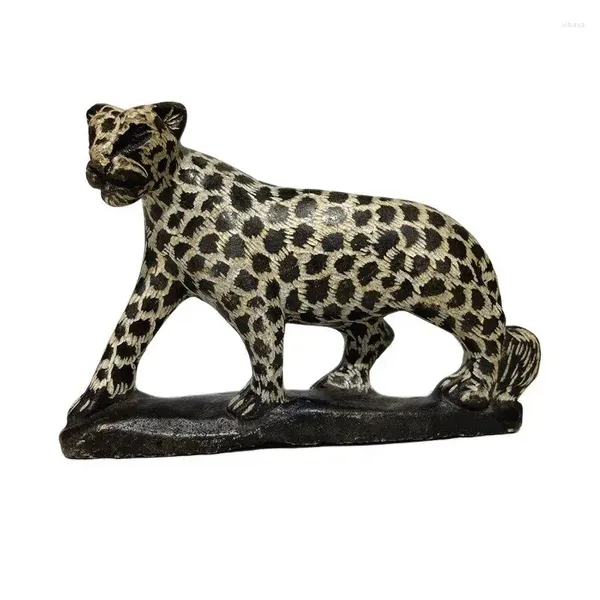 Figurine decorative Figurina in pietra naturale Panthera Cristalli di pari a canottiere Decorazioni per la casa Feng Shui Ornaments e Wicca Witchcraft Reiki