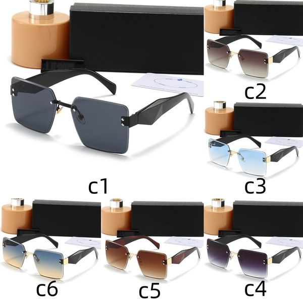 Atacos sem aro Men Square Men Mulher Eyewear Designer Band Metal Metal Frame Sunglasses Glasses Luxury óculos ao ar livre para mulheres Shades Óculos MOQ = 10