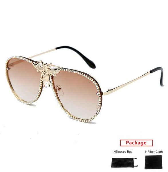 Sonnenbrille Mimiyou Metal Bee Women Diamond Trim Retro Cat Eye Mods Männer Sonnenbrillen Marke UV400 Brille Schattierungen5225677