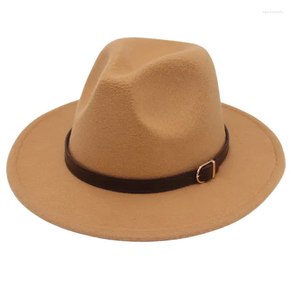 Berets Fedora Hats Женщины очарование маленькой пояс Pary Top Hat Model Take Pos Big Brim Cowboy Fedoras Мужчины Панама