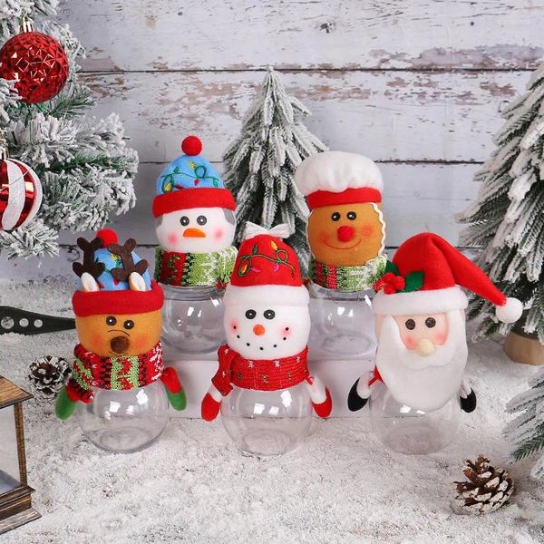 Forniture per feste Regali di Natale creativi per bambini simpatici scatola regalo per bambola di plastica trasparente jar pace