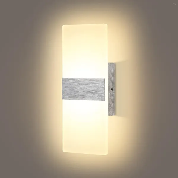 Luminária de parede arenques modernas de 12W de 12W iluminam o acrílico para o corredor do corredor dos quartos, corredor quente branco