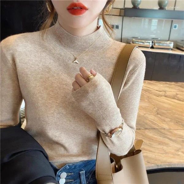 Frauenpullover Frau Pullover Herbst Winter Rollkragenpullover schlanker Top Femme Chandails ziehen Hiver