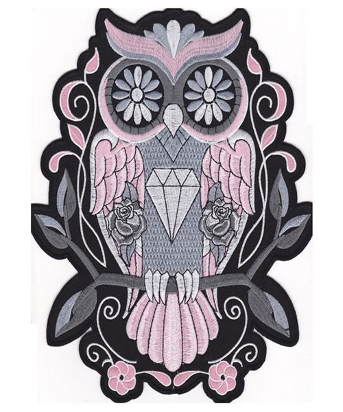 Fashion Night Owl Pink traseiro bordado traje de vôo Patch Motorcycle Patch Iron on Colet Jacket Bird of Minerva Badge 2122650