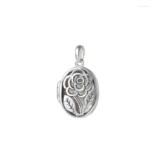 Colares pendentes Personalidade de moda étnica de estilo étnico requintado escultura hollow roses pode ser armazenado para colar de jóias presentes