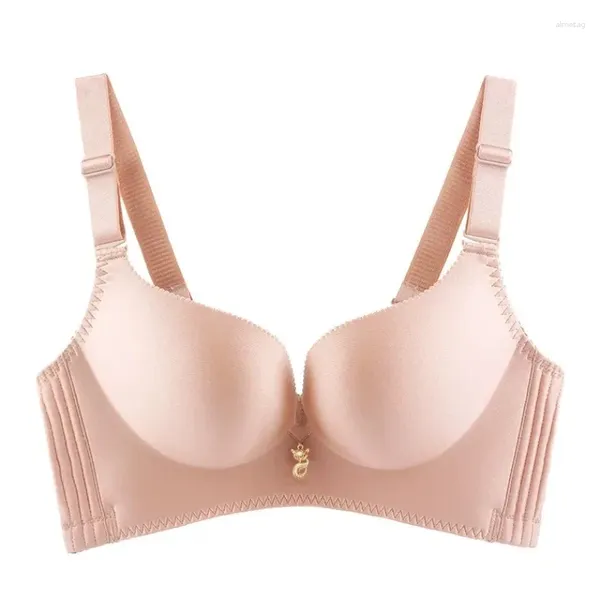 Bras Women Women Solid Sweet Roufe-de-roupa Feminina Francês Copo fino de algodão sugere o sutiã respirável e macio, sutiã de tamanho grande todos os dias