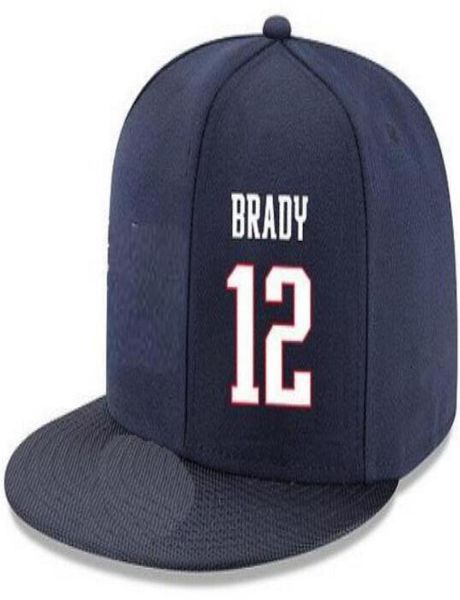 HATS SNAPBACK Custom qualquer Nome do jogador número 12 Brady 18 Slater Hats Personalizado Todos os Caps de equipe aceitam o logotipo de bordado plano NA4026024