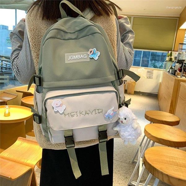 Backpack Fashion Kawaii Women Cotton Buckle Rucksuck Student School Borse Travel Mochila per Teenage Girls Book Bag