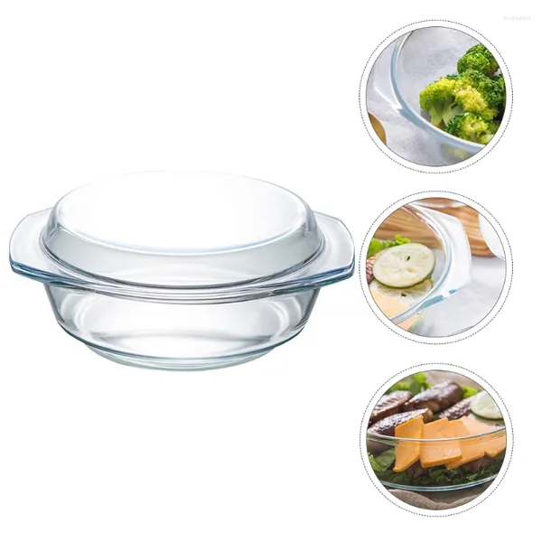 Учебные посуды наборы задержанного стеклянного чаша Микроволновая домашняя кухонная столовые приборы с крышкой нагревательной посудой для хранения посуды
