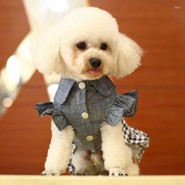 Hundekleidung Haustier Kleidung Katzen Outfits Denim Frühlingskleid Tutu -Rock für kleine Hunde Mädchen Chihuahua Katzen Sommerkleidung