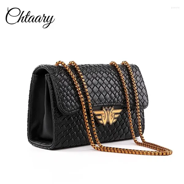 Umhängetaschen 2024 Fashion Ladies Krokodilklappenbeutel Designer Handtaschen Frauen Schwarz kleiner Tag Clutch Gold Chain Girls Crossbody