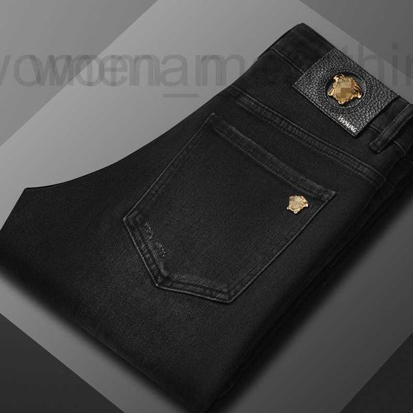 Herren Jeans Designer Designer Herbst NEU New Korean Elastic Slim Fit Ft Quality European Black 9ZII ZL37