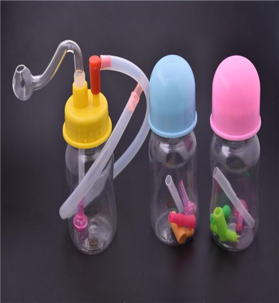 high quality Plastic Oil Burner Pipes Small Bubbler Bongs Hand size Water Pipe bong Dab oil Rigs hand oil burner Hookah Plastic bo1398607