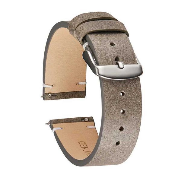 Sehen Sie sich die Bänder an, die einfache echte Lederbänder für Samsung Galaxy Gear S3 Active 2 Schnellfreisetz -Armbandbänder 18mm 20mm 22mm H240504