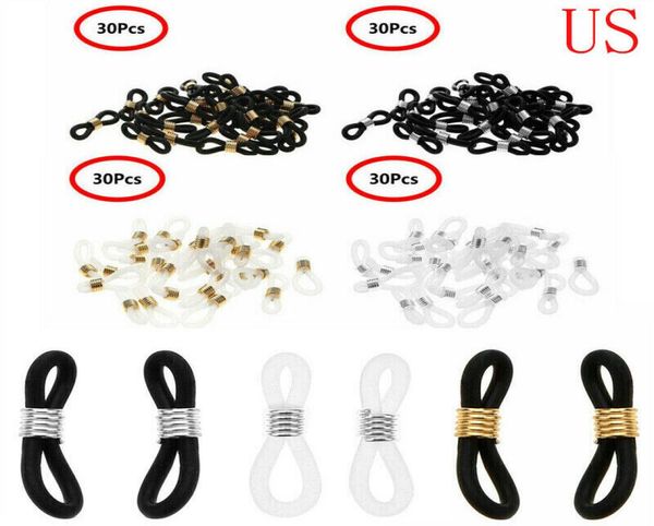 Ensmos de corrente de óculos Ends de silicone ajustável Suporte de conector de retenção 100pc2835299