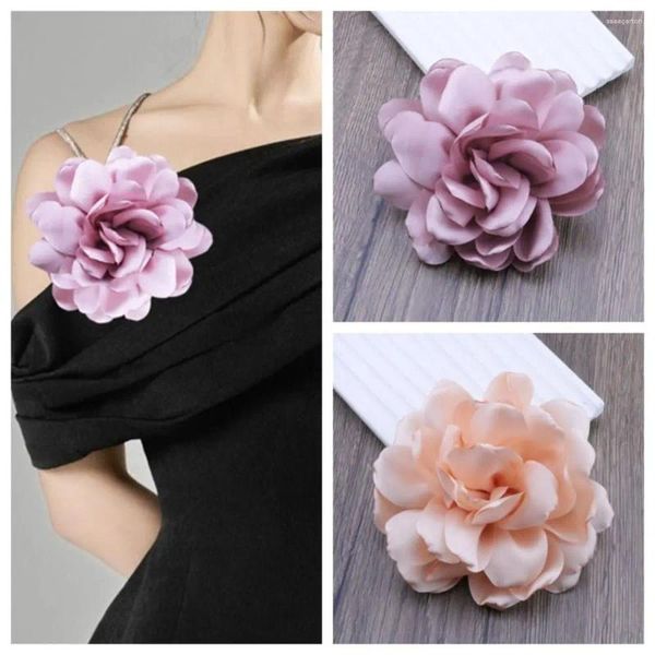 Broches vintage Camellia Flor Flor Handmade Fashion Pins High Sense French Setin Corsage Wedding Party Party