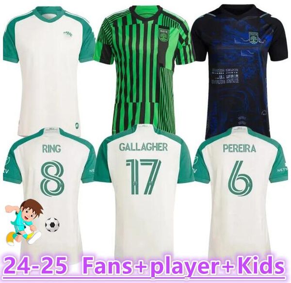 24 25 MLS Austin FC Soccer Trikot weg Blue Djitte Driussi Ring Cecilio Fagundez URUTTI-Fußball-Hemd Uniform Top Fans Version