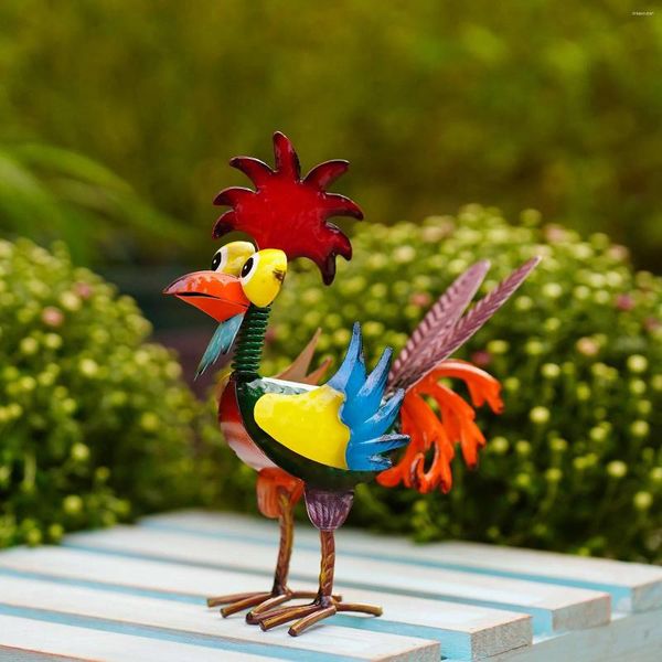 Figurine decorative carine fumetti uccelli gallo statue giardinaggio micro ornamenti cortile decorazioni natalizie e dropshipping