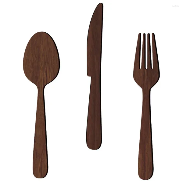 Decorazione per feste in legno Forksiottico Spoon Ctello Segna Wall Emblemations Cucina Emblema Casa Assalto Cabinetti sopra gli utensili per basso