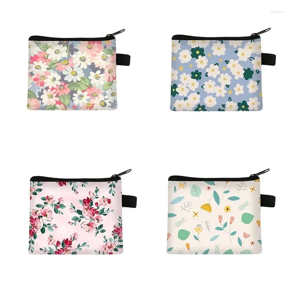 Bolsas de armazenamento pequenos cosméticos estampados florais estampares saco de guardana